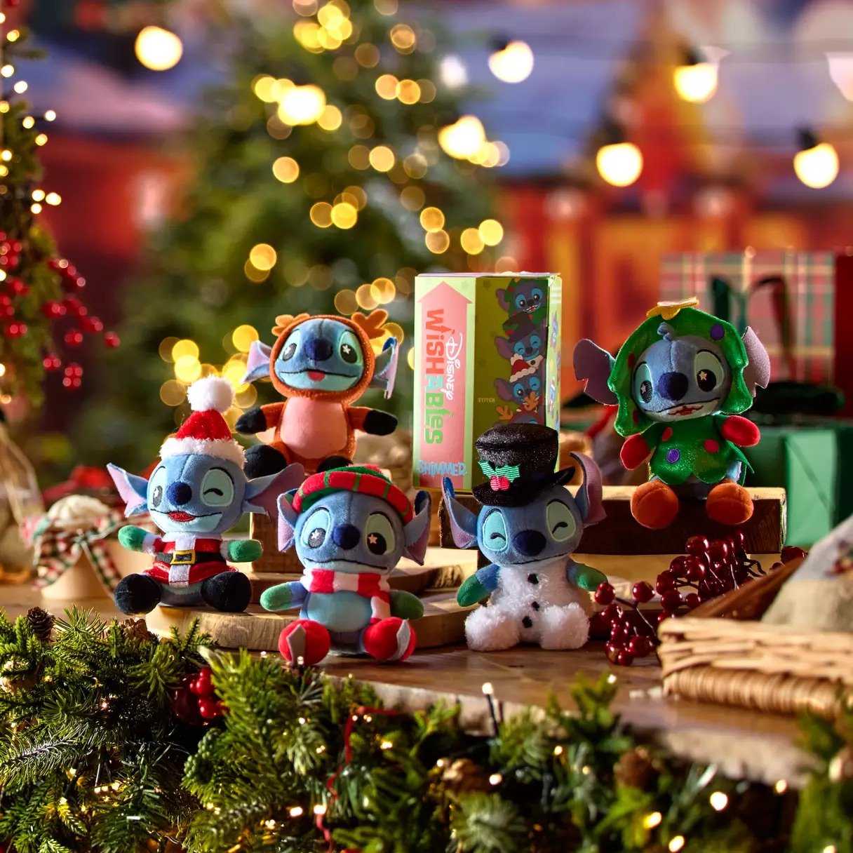 Disney Wishables Stitch Holiday Shimmer Mystery Plush on Disney